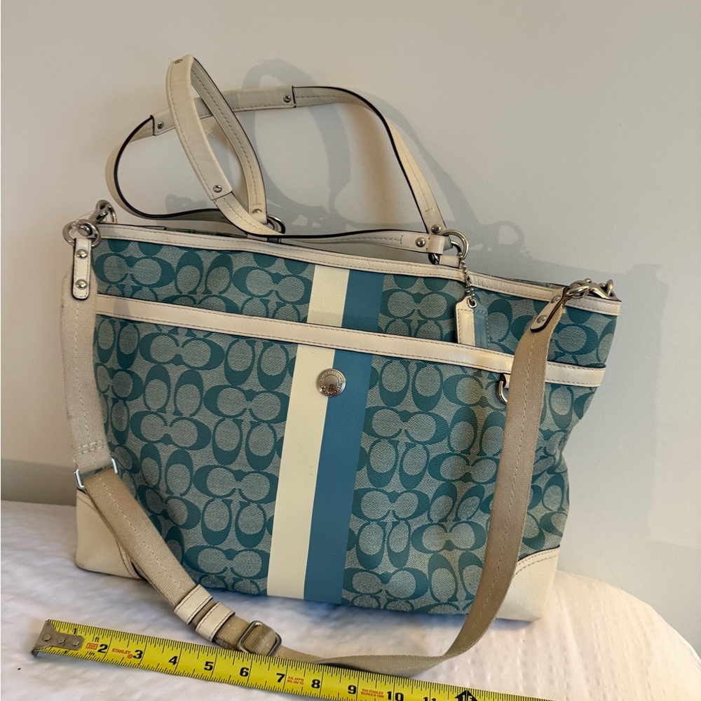Coach Blue and Cream Women's Bag
